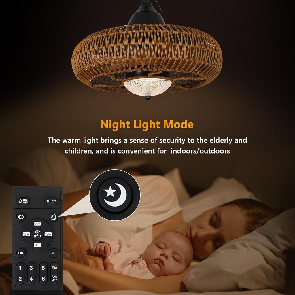 Waterproof Outdoor Ceiling Fan with Lights Remote Control
