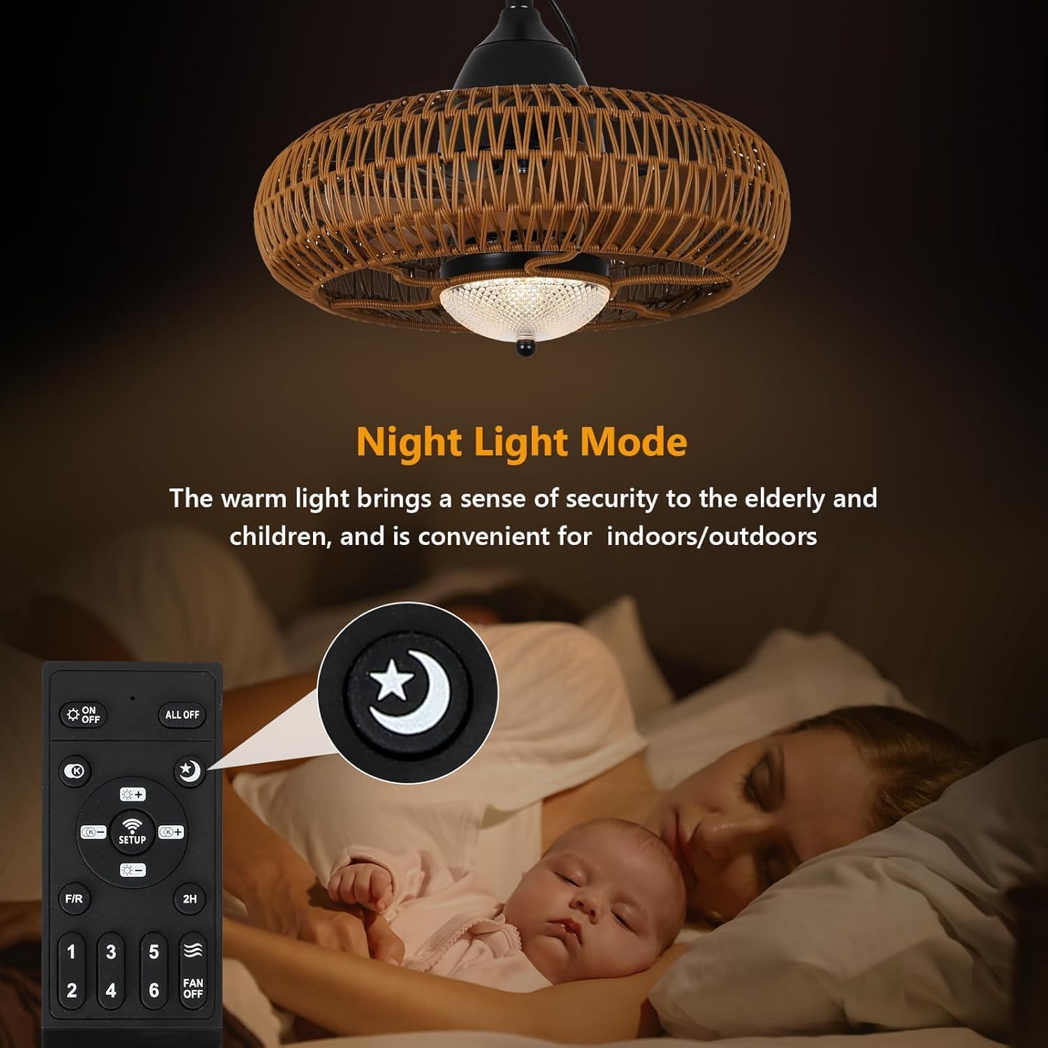Waterproof Outdoor Ceiling Fan with Lights Remote Control