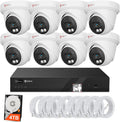 Anpviz 16 Channel NVR PoE Security Camera System with Two Way Audio, AI Human Vehicle Detection, 8x 4K 8MP Wired IP Turret Cameras Outdoor, 16CH 12MP PoE NVR with 4TB HDD, CCTV for Business Home, NDAA