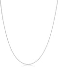 Kooljewelry 14k White Gold 0.6 mm Diamond-cut Cable Chain Necklace (16, 18, 20, 22, 24 or 30 inch)