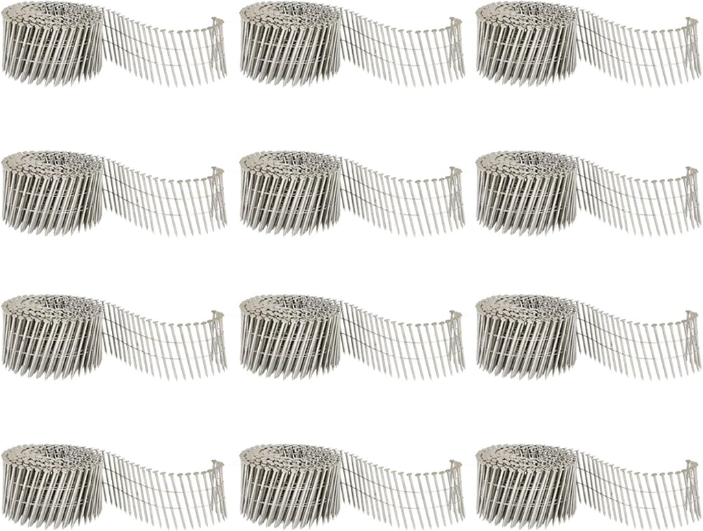 3600 2-1/2in 15 Degree Coil Siding Nails 0.09in Ring Shank for Cement Board Siding or Fencing Applications