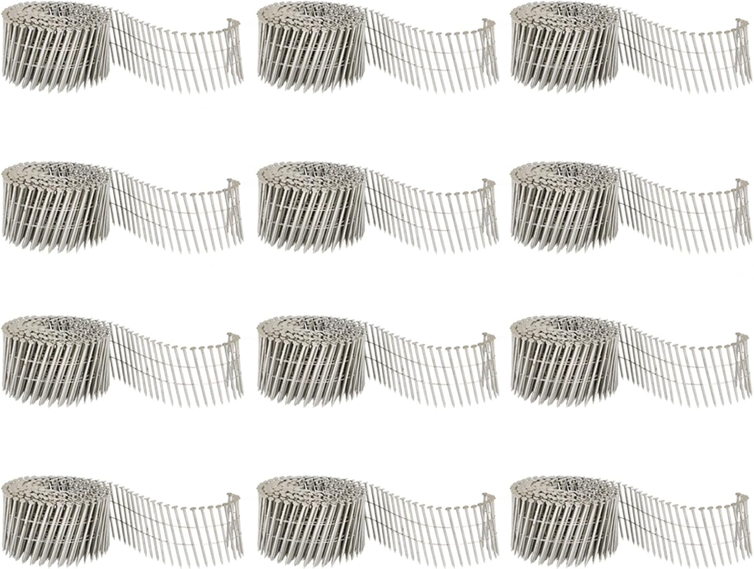 3600 2-1/2in 15 Degree Coil Siding Nails 0.09in Ring Shank for Cement Board Siding or Fencing Applications
