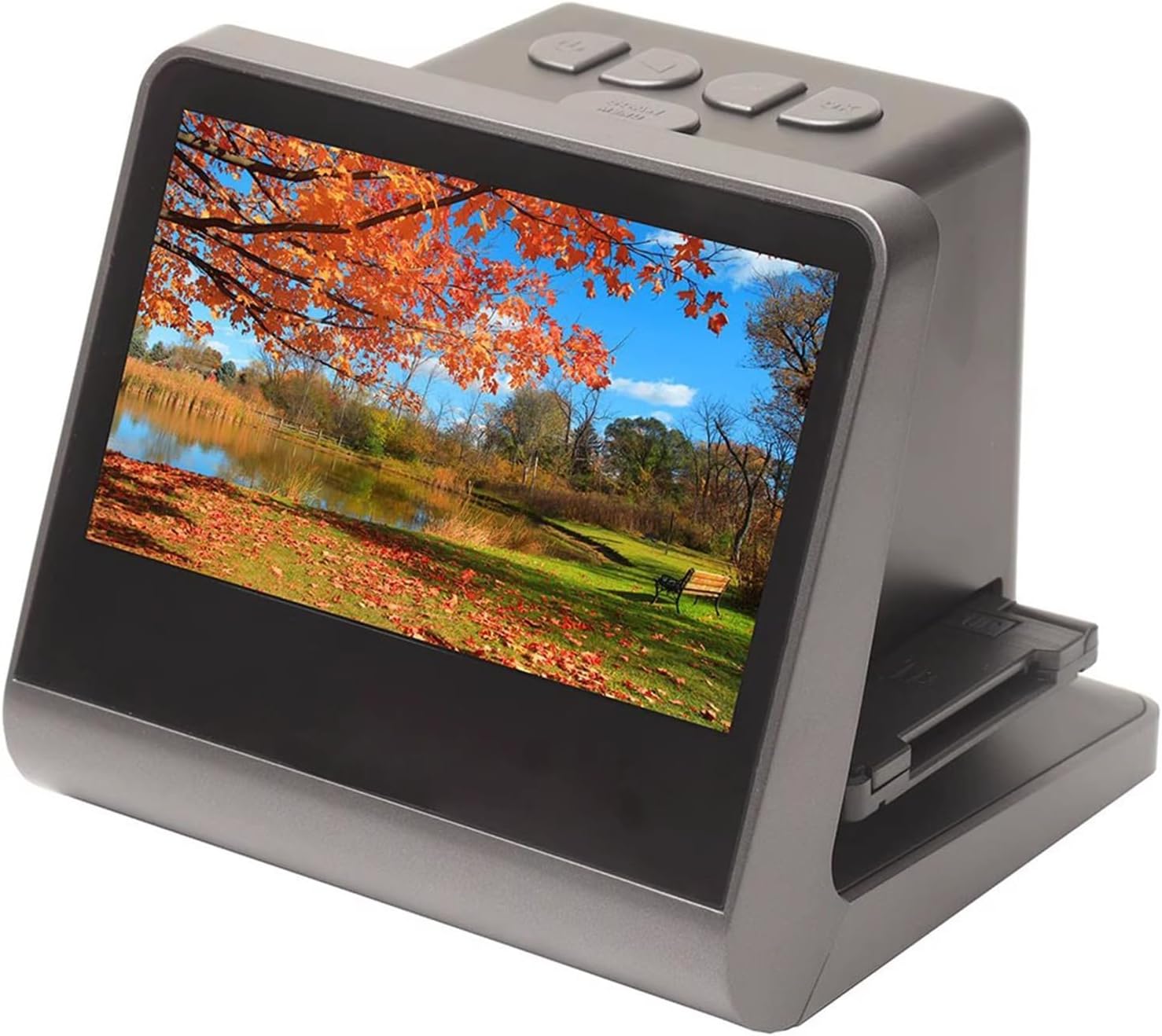 Slide Scanner, Digital Film Scanner, with Large 5' LCD Screen, Convert Color and B and W Negatives and Slides 35mm, High Resolution 22 MP JPEG Photos