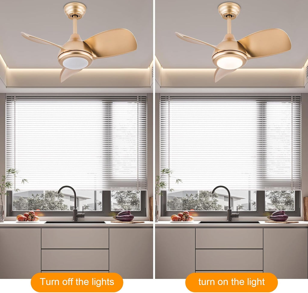 Ceiling Fans with Lights, 36 Inch Modern Low Profile Ceiling Fan with Remote Control 6 Speeds, 3000-6000K Dimmable Timing (1/2/4 hours) 3 Blades Large Ceiling Fan for Indoor and Outdoor Bedroom Patios