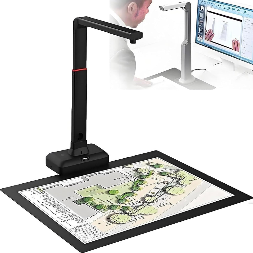 A2/3 Large Format Book Scanner, Adjustable Height Camera Scanner, Resolution up to 23mp, Book Double Pages Smoothing&Split auto scanning, ocr Text Recognition, for Work