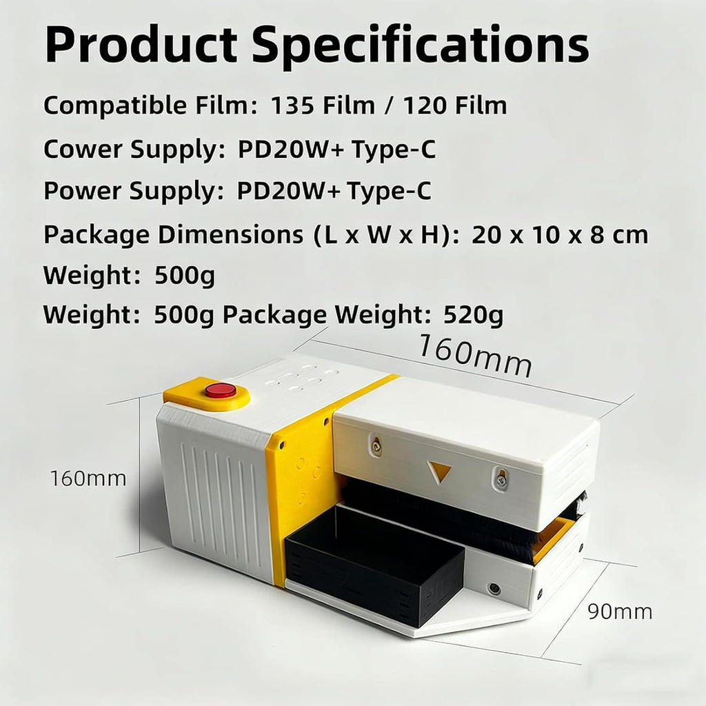 Anti-Static Film Brush, Electric Film Anti Static Dust Collector, 135/120 Film Cleaning Brush, Adjustable Brush Pressure Design, for Darkroom, Photo Shops