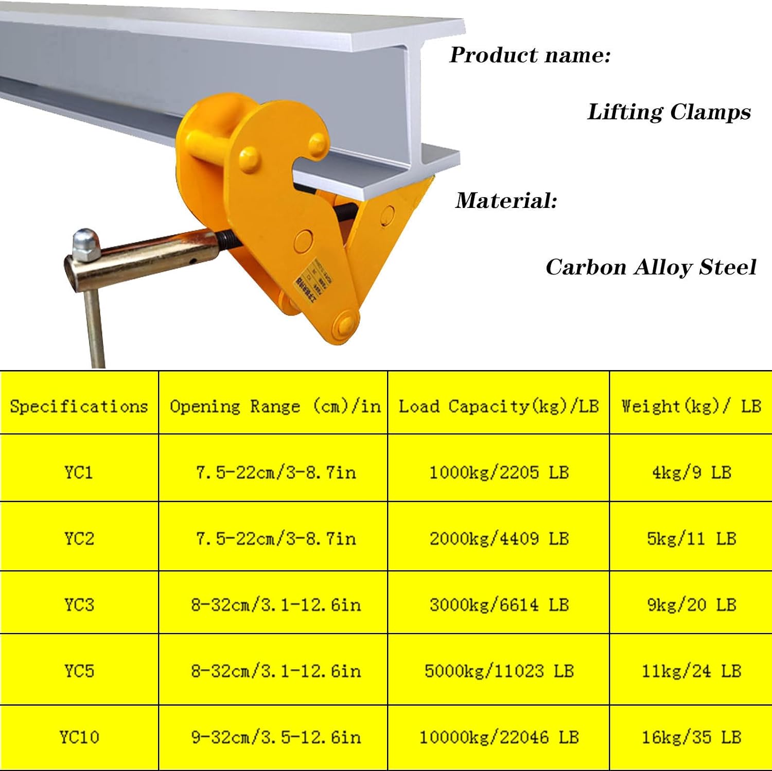 Heavy-Duty Pallet Puller Clamp YC1, Vertical Steel Plate Lifter Tool, Industrial Lifting Clamps for Metal Transport, Durable Steel Plate Clamp for Safe Lifting and Handling