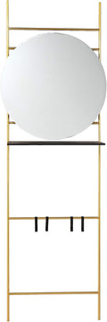 SEI Furniture - Medhurst Hall and Entry Organizer - Transitional Design, Gold Iron and Wood - Ideal for Bedroom, Living Room (HE1130133)