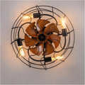 Modern Chandelier, Ceiling Fan with Lighting E27 Bulb Retro Light with Remote Control 3-Level Wind Speed Adjustable for Living Room Bedroom