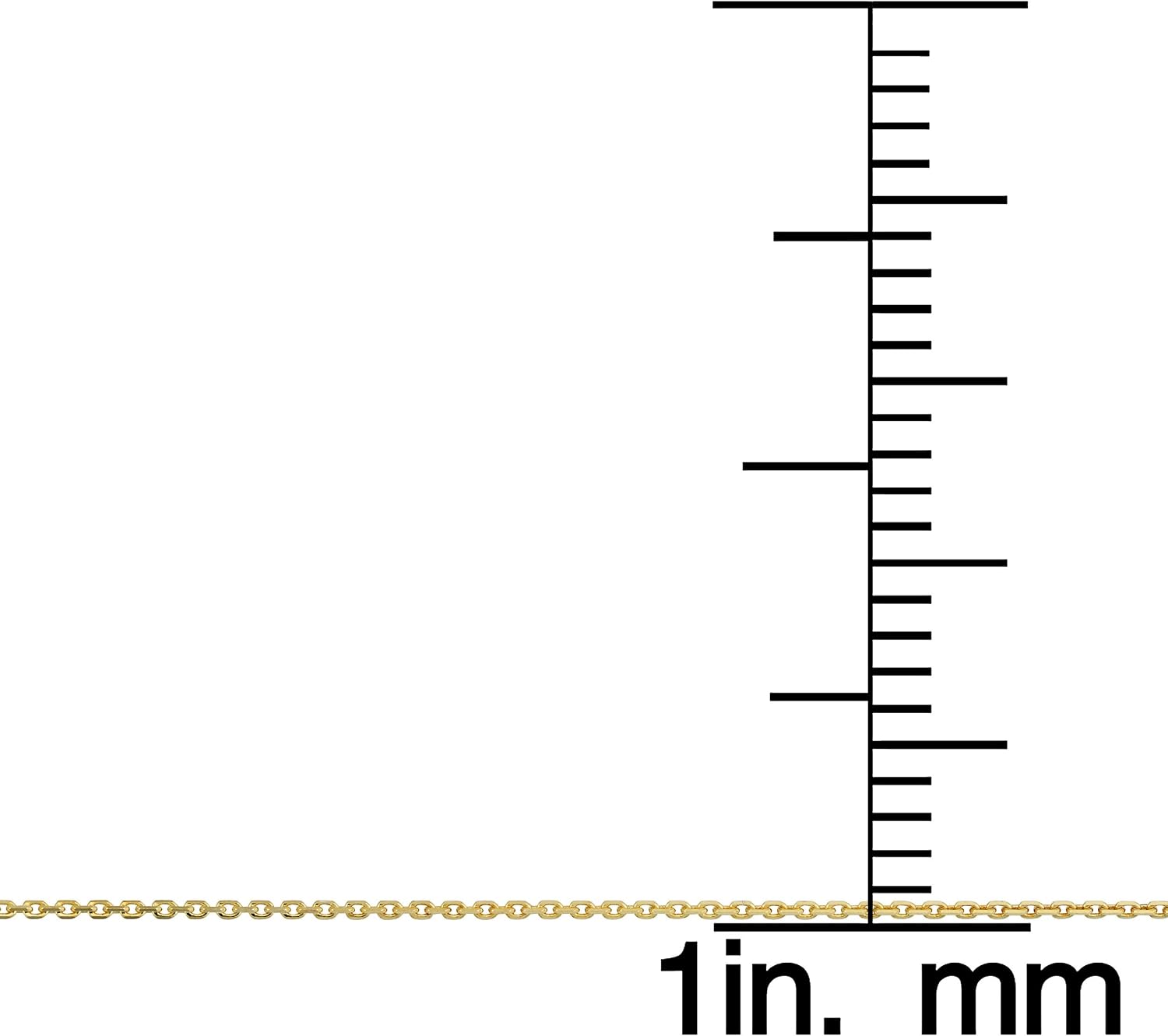 Kooljewelry 14k Yellow Gold 0.8 mm Diamond-cut Cable Chain Necklace