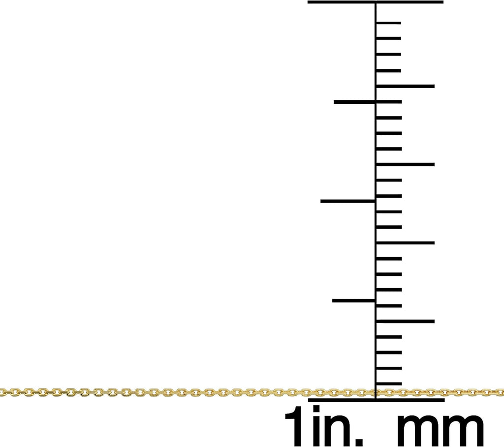 Kooljewelry 14k Yellow Gold 0.8 mm Diamond-cut Cable Chain Necklace