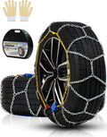 Auto Tightening Snow Chains Tire Chains For Cars Suv Pickup Trucks - Auto Tightening 1 Min Quick Fit AND Easy Installation, Reusable Universal Emergency Traction Snow Chains - Set of 2（HKN80）