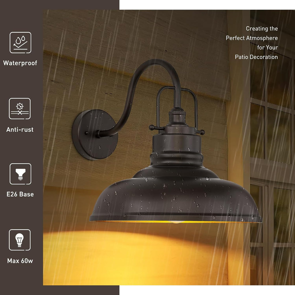 zeyu 18 Inch Barn Light, Farmhouse Outdoor Sconces Wall Lighting, Outdoor Barn Light for Garden Garage, Oil Rubbed Bronze Finish, 016-1BL ORB
