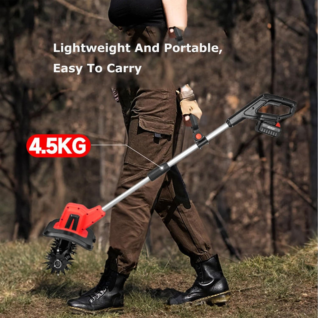 Electric Tiller 20V – Garden Soil Cultivator/Rotavator – 4 Steel Blades,25cm Working Width/22cm Working Depth