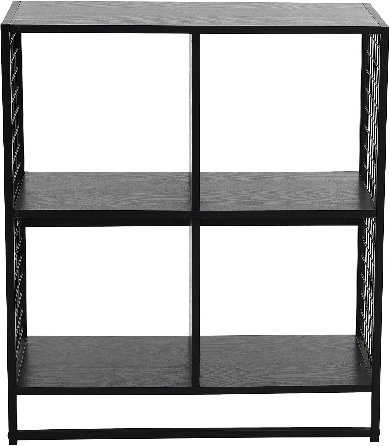 Household Essentials Black Oak & Iron 4-Cube Display Shelf