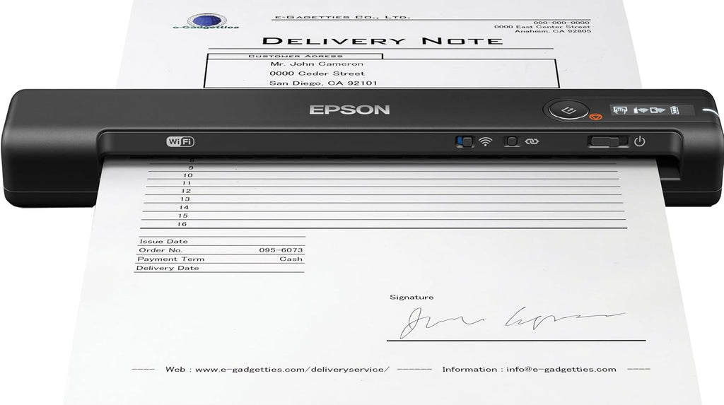 Epson® WorkForce® ES-60W Wireless Portable Color Document Scanner, B11B253201