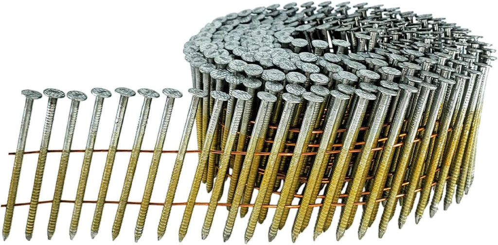 2' x .092 15° Wire Weld Collated Ring Shank Nails - Hot Galvanized - For Siding, Fencing, Roofing, and General Construction - Full Box ~3,000 Nails