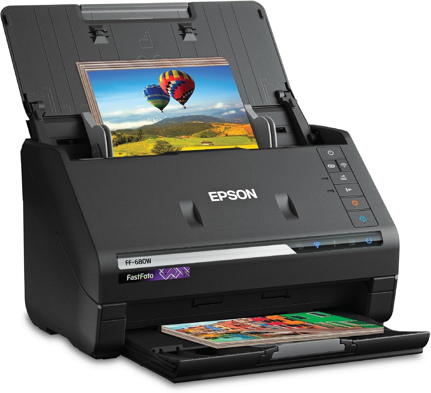 Epson FastFoto FF-680W Wireless High-Speed Photo and Document Scanning System, Black & Workforce ES-580W Wireless Color Duplex Desktop Document Scanner for PC and Mac