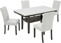 New Classic Furniture Carissa 5-Piece Wood Rectangle Dining Set in Stone