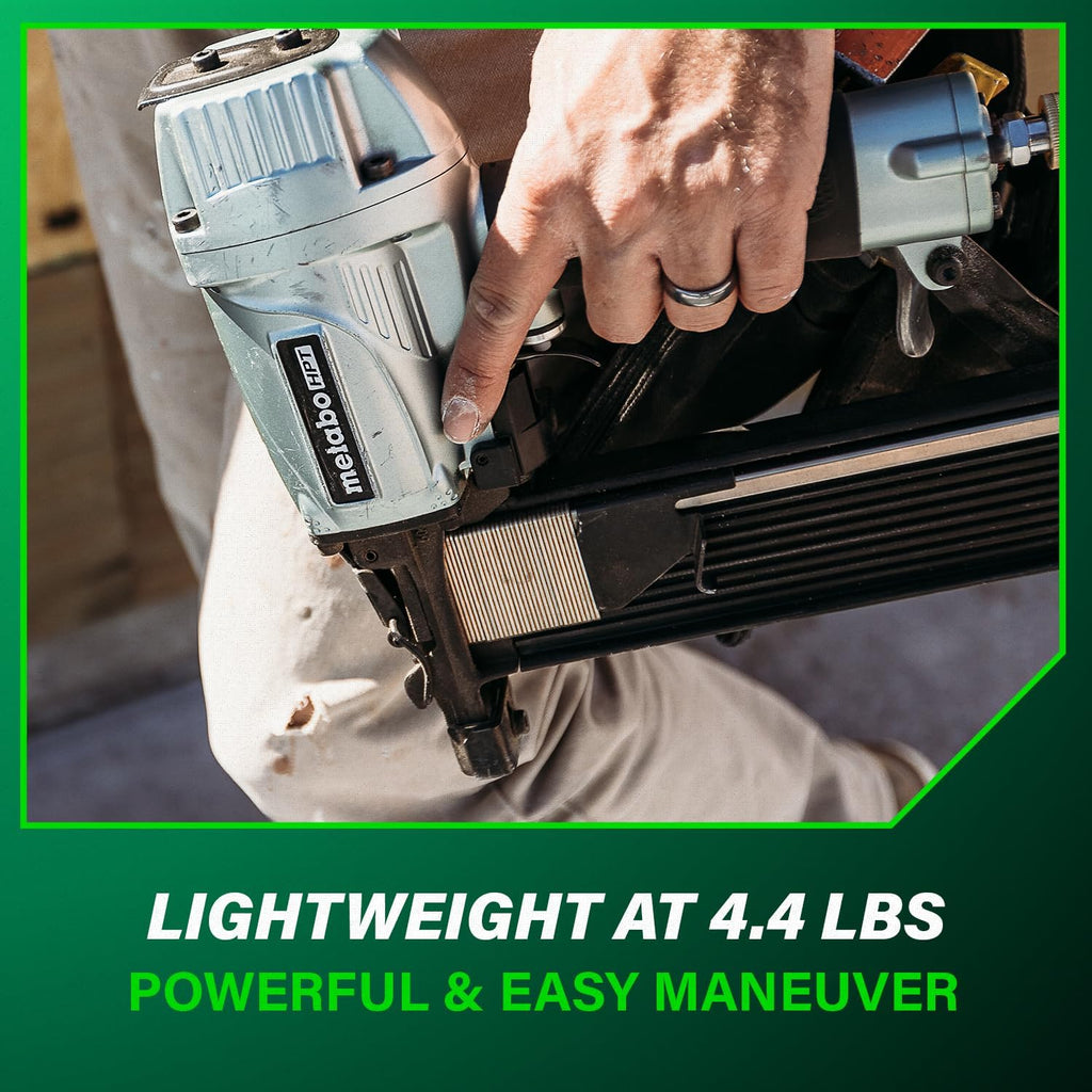 Metabo HPT 7/16' Standard Crown Stapler, Pro-Preferred Pneumatic Power Nailers, Construction Tool for Roof Decking & Subfloor Install, 16 Gauge Power Stapler, 1' to 2' Crown Staples, N5008AC2