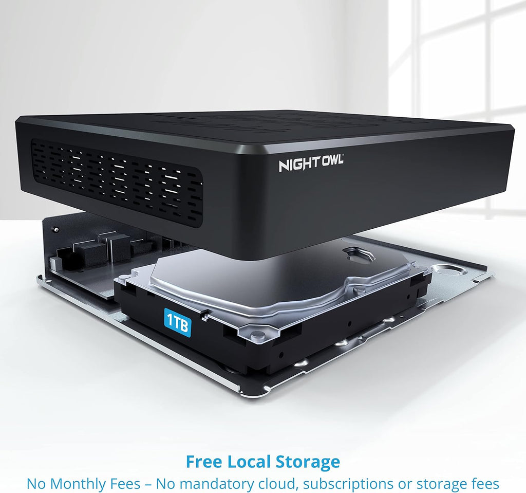 Night Owl 10 Channel Bluetooth Video Home Security Camera System with 3 Battery Powered 1080p HD Wire Free Indoor/Outdoor Cameras with 2-Way Audio and 1TB Hard Drive (Expandable up to 10 Cameras)