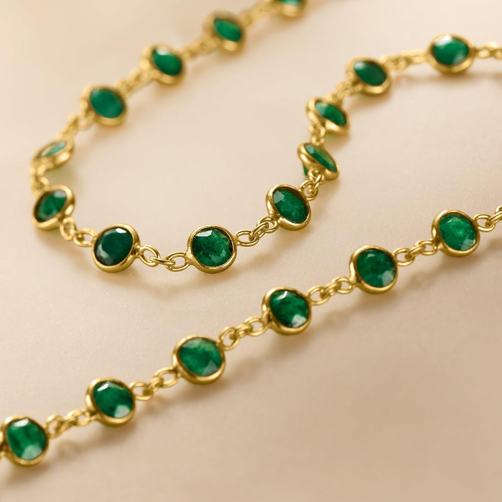 Ross-Simons 13.00 ct. t.w. Bezel-Set Emerald Necklace in 18kt Gold Over Sterling