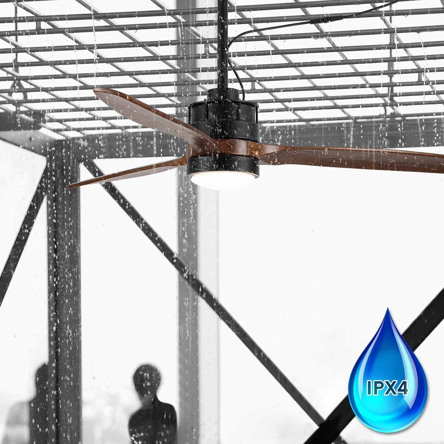 EKIZNSN 42 Inch Outdoor Wet Rated Ceiling Fans Waterproof for Patios/Gazebo/Pergola, with 16ft Extender Cord