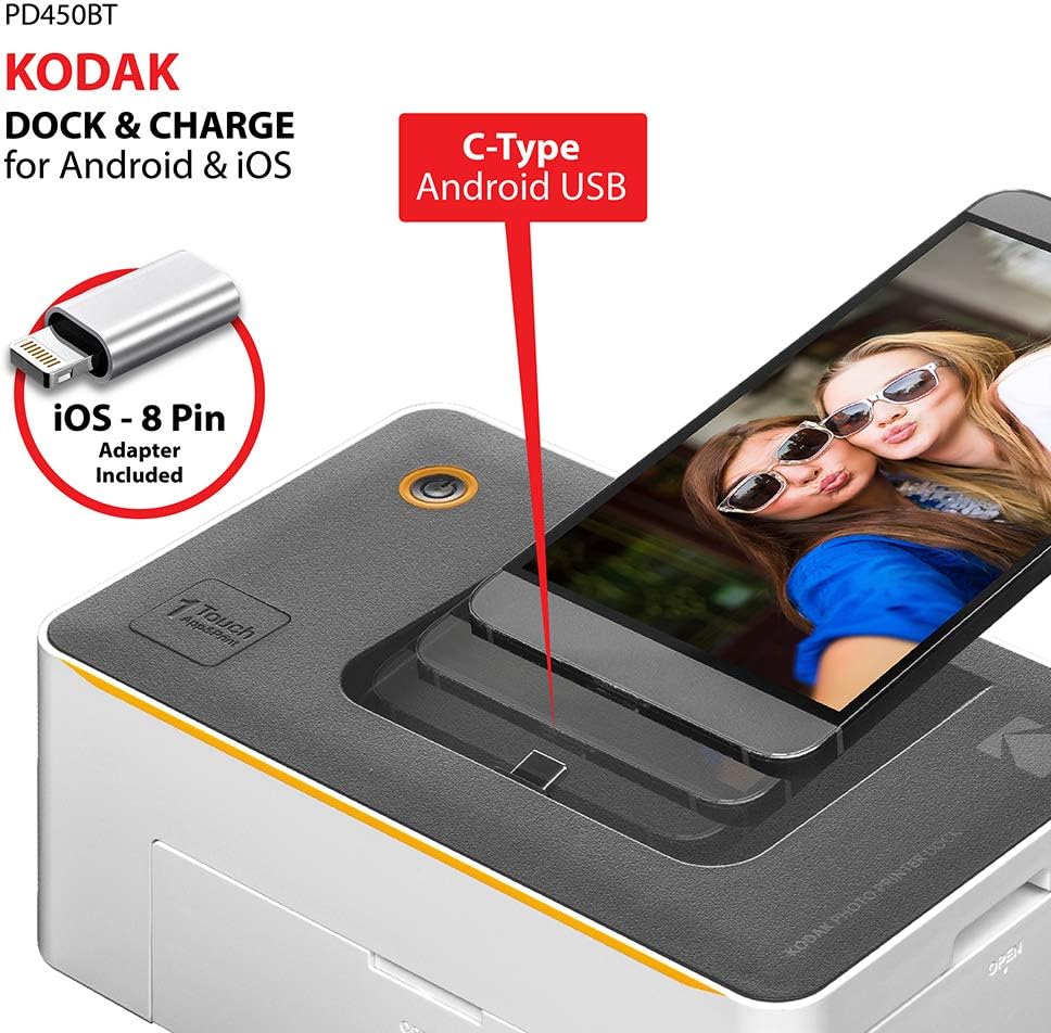 Kodak Dock Premium 4x6' Portable Instant Photo Printer, Bluetooth Edition | Full Color Photos, 4Pass & Lamination Process | Compatible with iOS, Android,Devices (2021 Edition)
