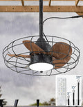 EKIZNSN 20' Outdoor Gazebo Ceiling Fans for Patios Waterproof, Wet Rated Plug in Ceiling Fan with Light, Hook Installation