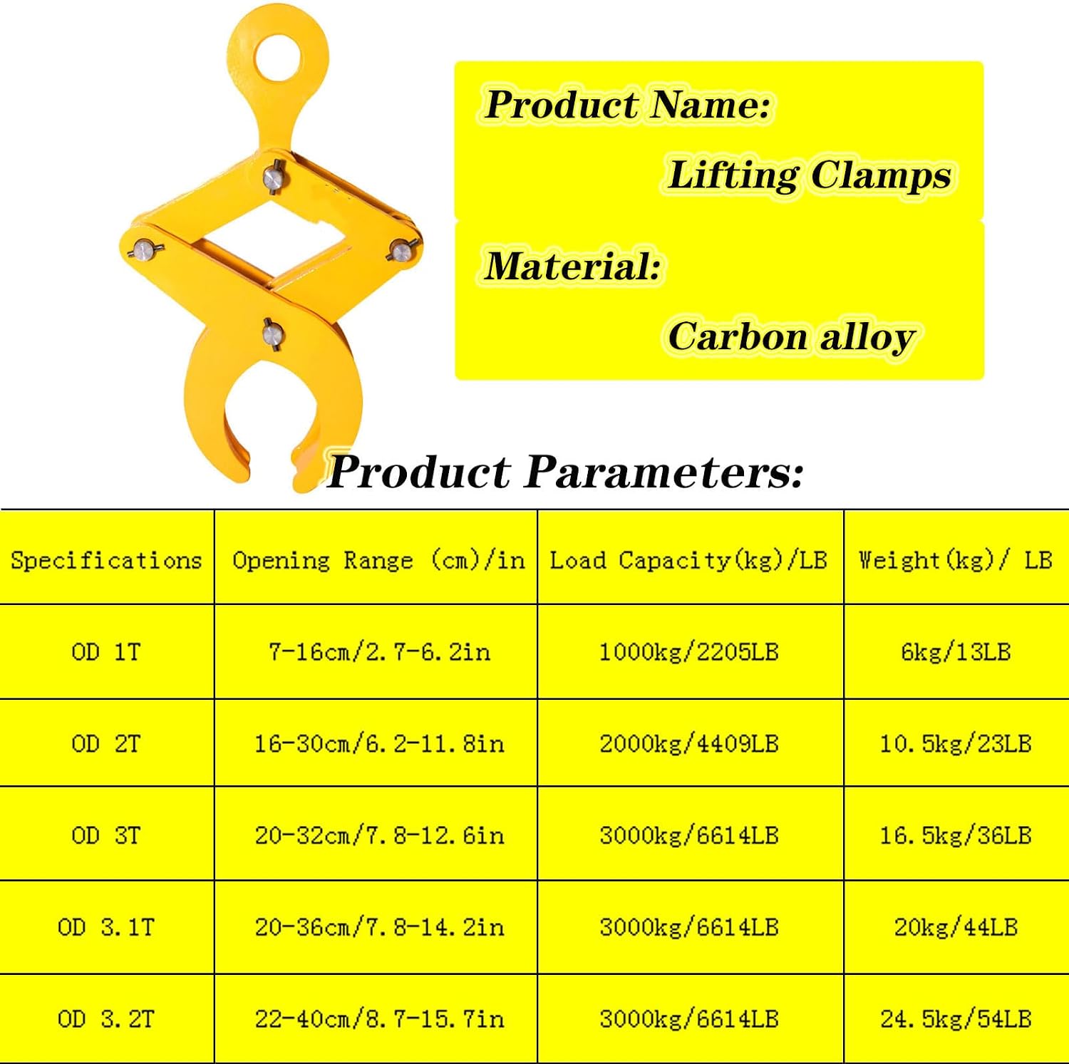 1T Heavy Duty Vertical Plate Clamp, Lifting Tongs Spreader, Stable Sheet Metal Lifter, Easy-to-Use Beam Tool for Secure Locking and Safe Lifting