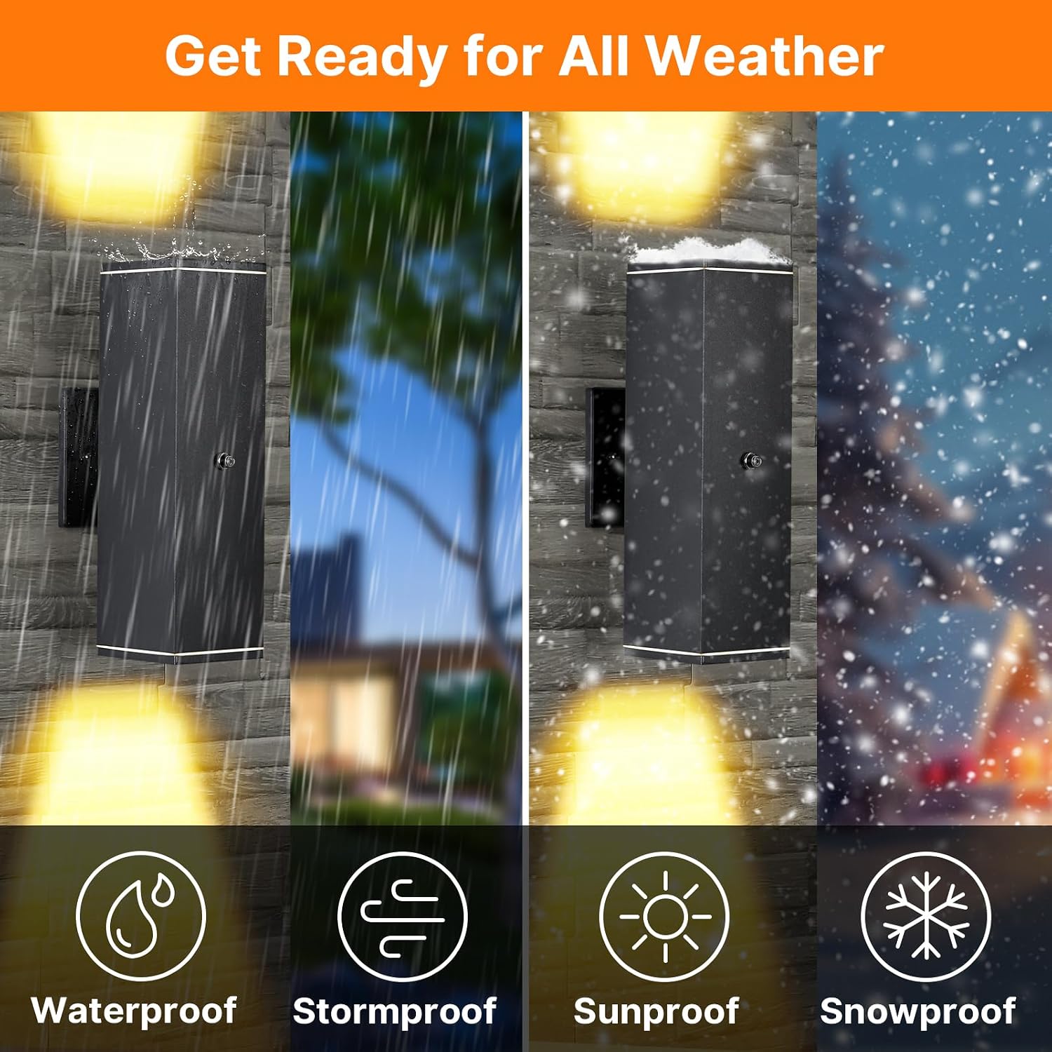 Outdoor Wall Lights 6 Packs,Modern Square Dusk to Dawn Outdoor Porch Light,Integrated LED Cylinder Up Down Lights Aluminum Waterproof Wall Lighting Exterior Light for Porch Patio Garage