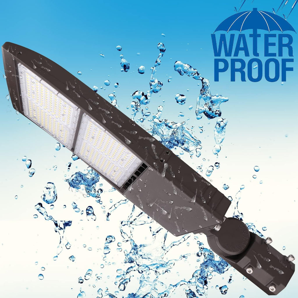 300W Dimmable LED Parkig Lot Light with Slip Fitter, 5000K 42000Lm 1000W HPS/HID Equiv., [Dusk to Dawn Photocell&Shorting Cap Included] UL Outdoor Commercial LED Parking Lot Lighting Fixture