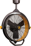 MULE 18 in. 3 Speed Ceiling Mounted Plug-In Cord Garage Fan with Remote - 52035-01 (Black & Yellow)