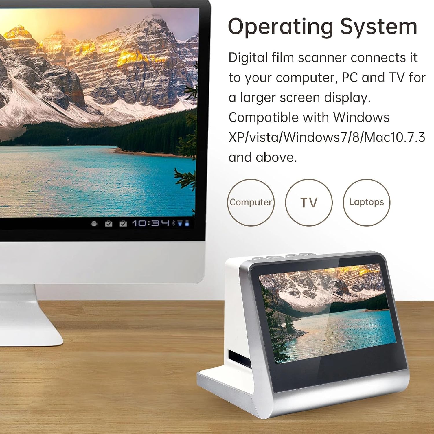 5-inch Screen 22MP Film Scanner,135 Film/126KPK/110 Film/Super8/Monochrome/Slide to Digital JPEG Photos