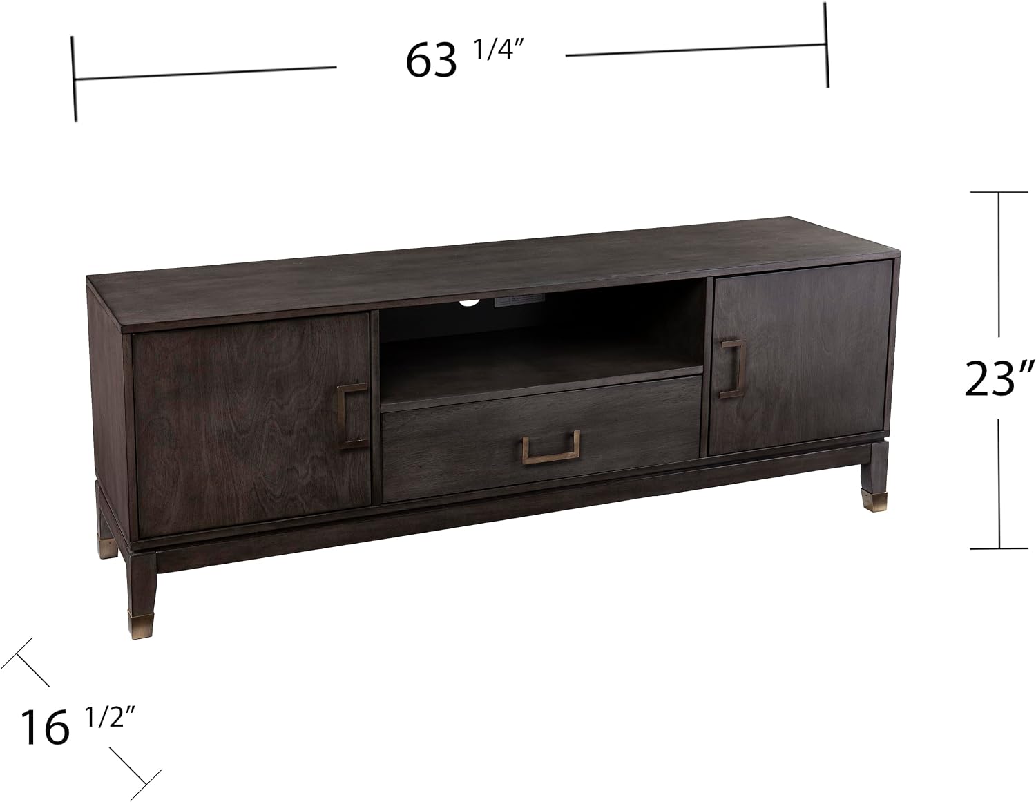SEI Furniture Brenting w/Storage Media Stand, Graywashed (AMZ3156901SM)