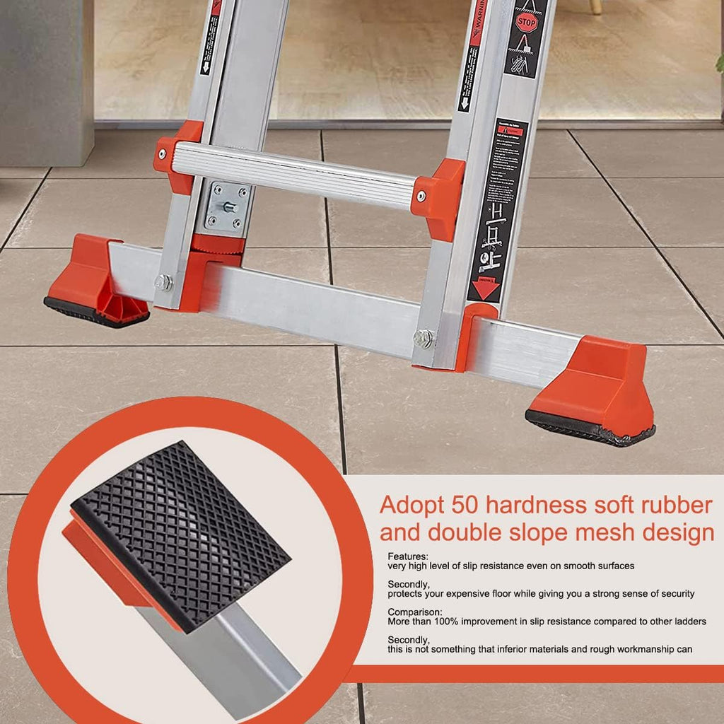 LANBITOU Ladder, A Frame 6 Step Ladder Extension, 22 Ft Anti-Slip Multi Position Ladder, Storage Folding Ladder, 330 lbs Security Load Telescoping Aluminum Ladders for Stairs Home Indoor Outdoor Roof