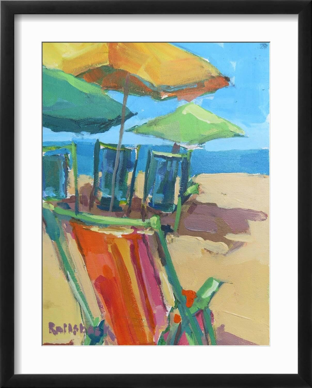 ART.COM Wall Art Print Beach Days on Black Frame by Page Pearson Railsback, 17' x 21'