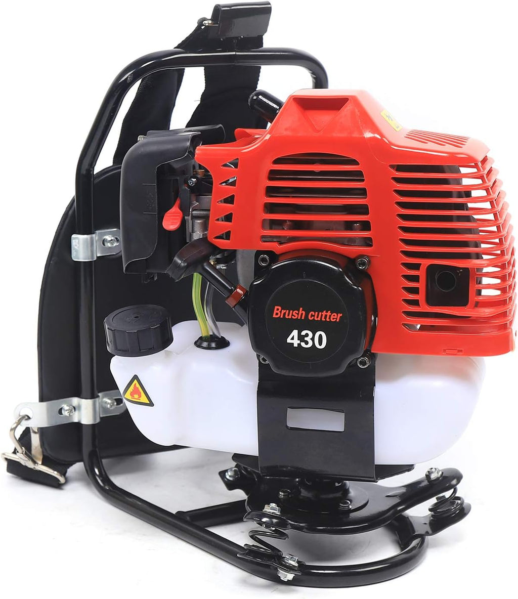 Micro Tiller Cultivator 43CC 2 Stroke Gas Powered Backpack Garden Rototiller Cultivator Hedge Trimmer 1.7HP 3 in 1 Knapsack Yard Lawn Farmland Tilling Tool for Cutting Remove Weeds, Loosen Soil