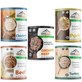 MOUNTAIN ESSENTIALS Canned Meat Sampler Pack 28 Oz – 1 Can Each of Chicken, Turkey, Pork, Beef & Ground Beef – Fully Cooked, Ready to Eat – Pantry Staples for Daily Use & Emergency Meals – 5 Cans