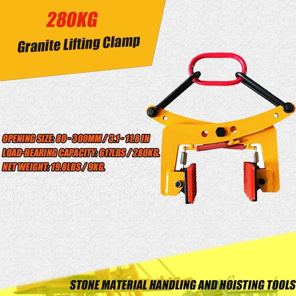 Heavy Duty X-Shaped Stone Lifting Clamps - 6' Granite Slab Lifter, 717lbs Capacity, Safe Transfer for 6-10 Inch Stone Slabs, Durable & Reliable Construction