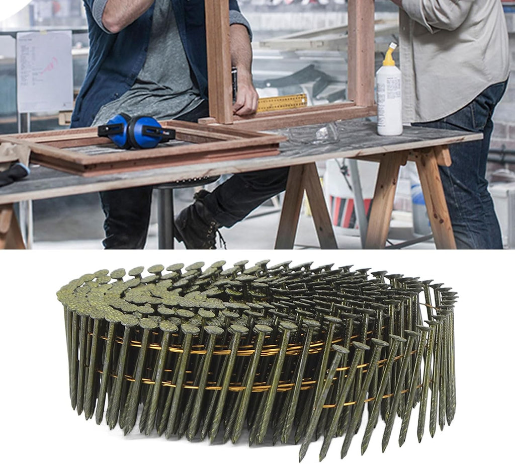 16000 Roofing Nails, 40 Rolls Coil Siding Nailer, 15 Degree Round Head Ring Shank Nails, 2.1x38mm Wire Coil Siding Nails
