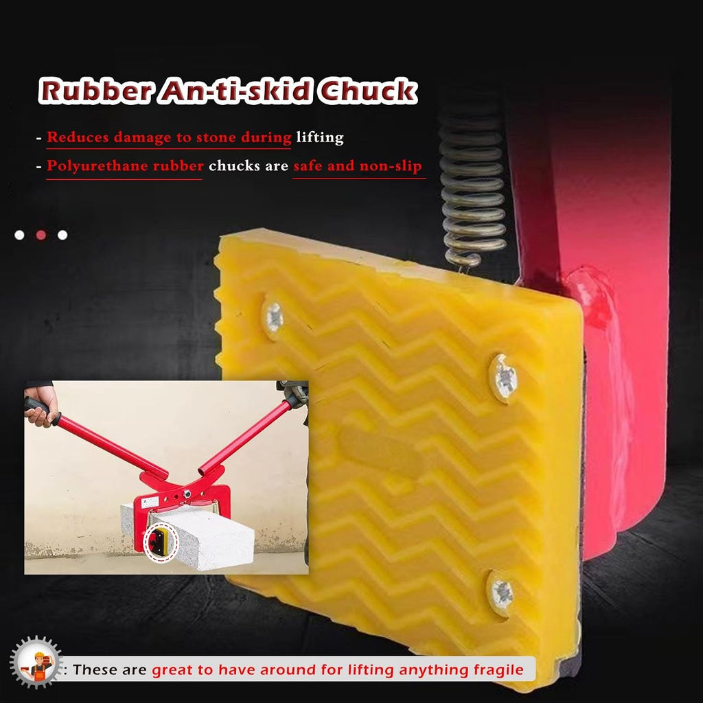 Feeding Mats Steel Plate Lifting Clamp, Double Handed Marble Clamp Paving Stone Tool, Granite Slab Carrying Curb Clamp For For Lifting And Transporting(Opening Size10-30cm/3.9-11.8in)
