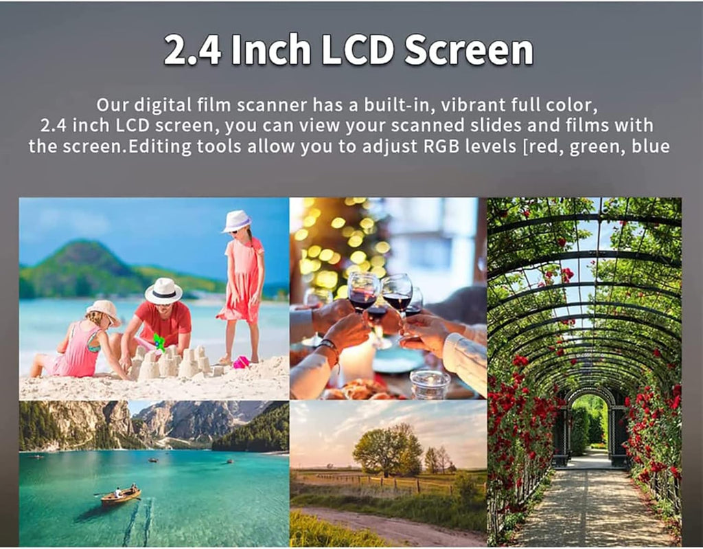 Film Scanner, Slide Scanner, Convert Color & B &W 35mm, Support USB Outpu 110Film Negatives Slides/Photo/Document/Business Card to JPEG Digital Photos