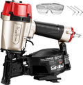 meite CN45R Roofing Nailer 15 Degree Coil Roofing Nail Gun, Pneumatic Nail Gun Accepts 7/8' to 1-3/4' Coil Roofing Nails, Roofing Nailer with 120 Nail Magazine for Asphalt Shingles Decking Sheathing