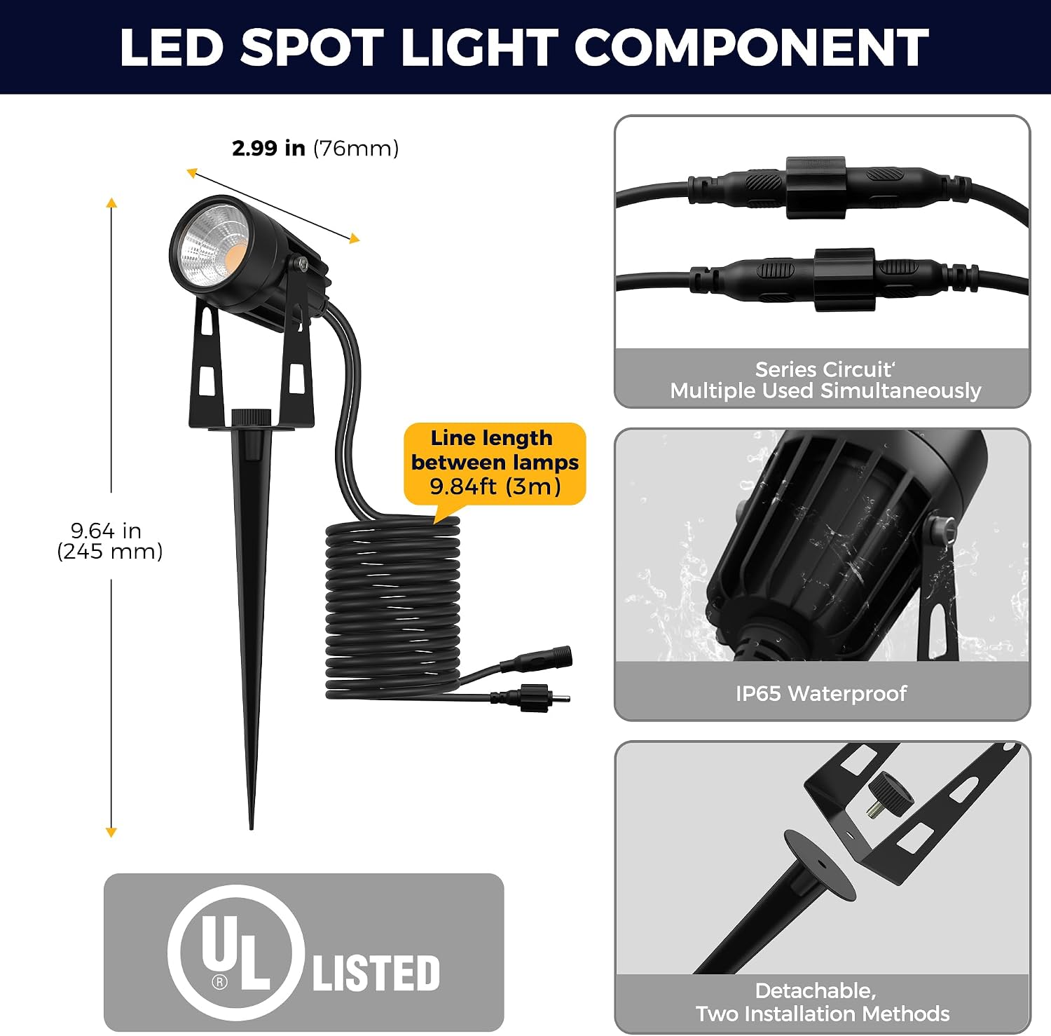 L LOHAS LED RGB Dusk to Dawn Low Voltage Pathway Lights & Spotlight