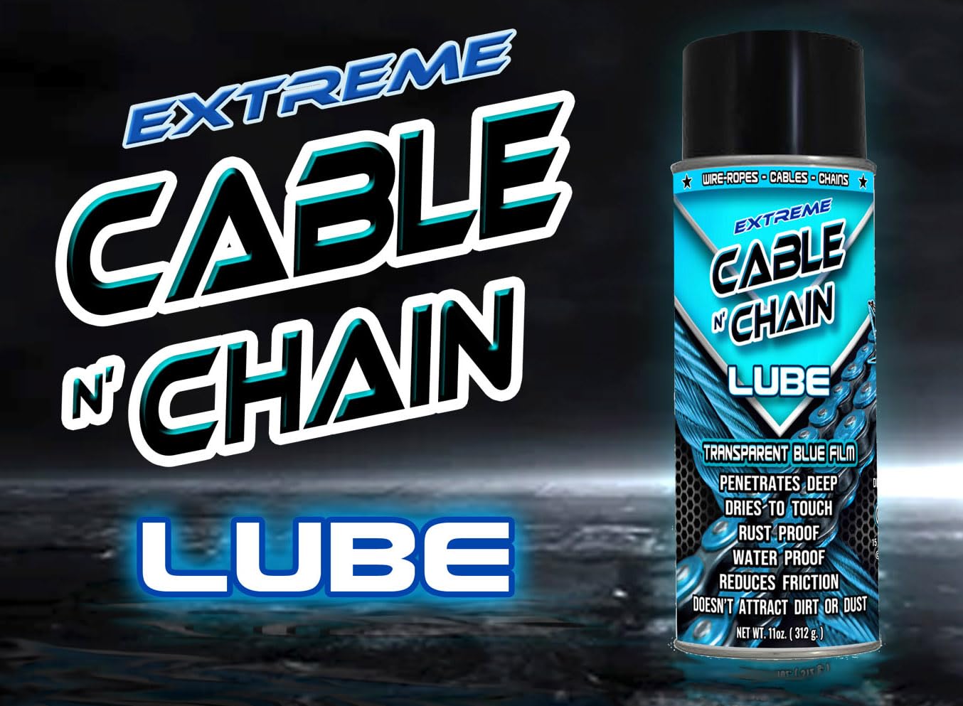 Extreme Cable & Chain Lubricant, CASE of 12 CANS - Long Lasting Wire-Rope, Cable and Chain Lube
