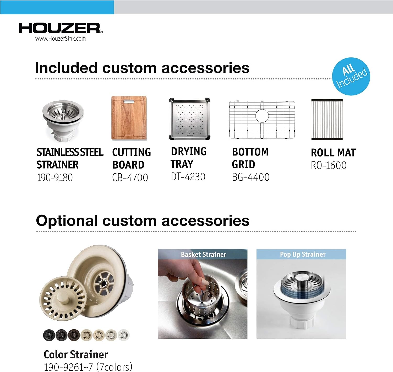 Houzer Novus Stainless Steel Kitchen Sink: 26 Inch Undermount Dual Platform Workstation Kitchen Sink with Accessories, Durable & Versatile, Essential for Home & Apartment: NVS-2600