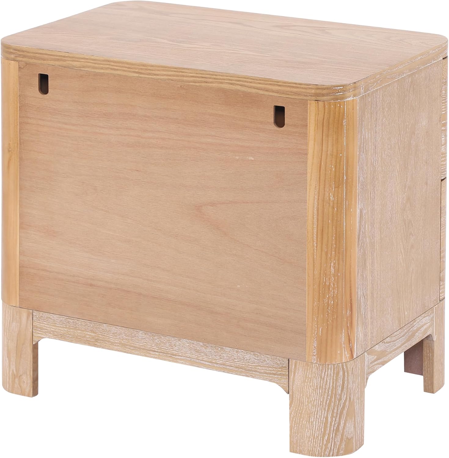 Christopher Knight Home Egbert Modern Nightstand with Drawers, Wooden Small Night Stand with Rounded Corners Design, Bedside Table/End Table for Bedroom, Multipurpose Storage Cabinet, Natural