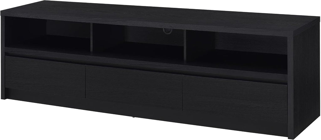 Coaster Home Furnishings Rutland 78-Inch TV Stand and Media Console Black, 3-Drawer Entertainment Center