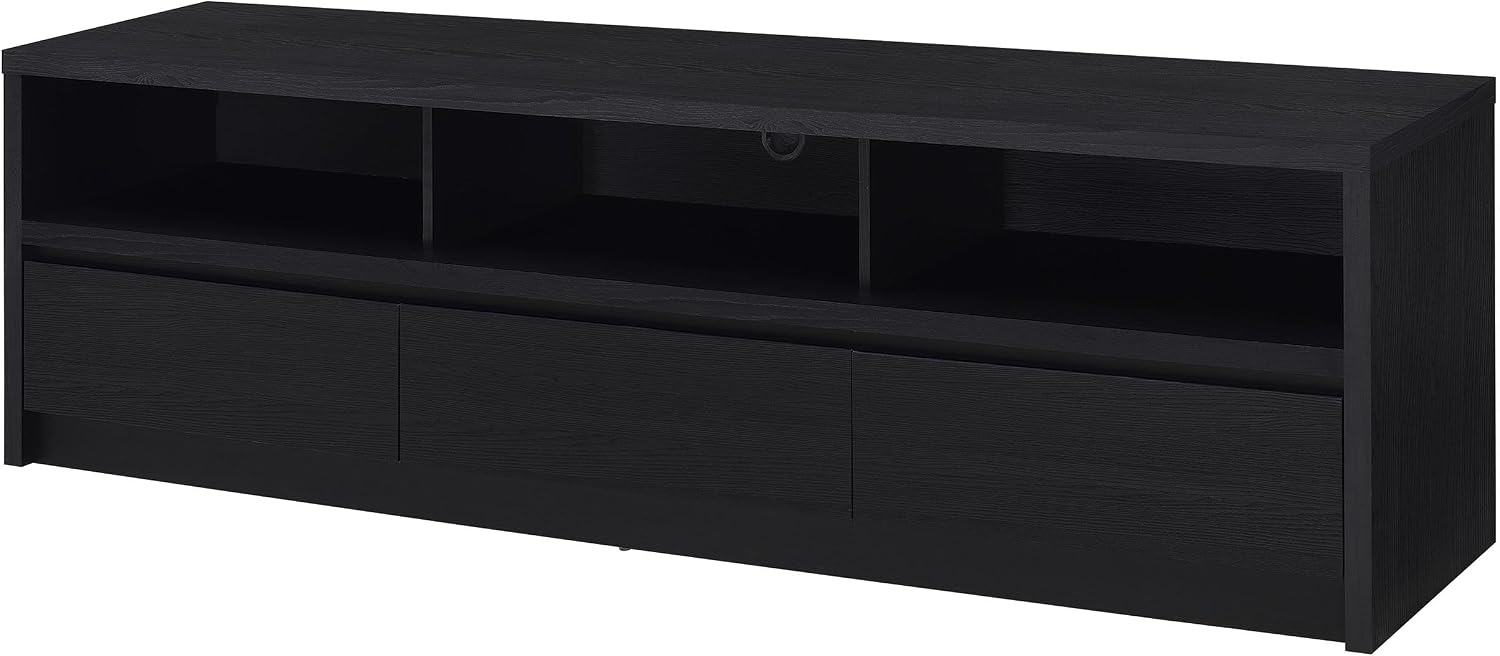 Coaster Home Furnishings Rutland 78-Inch TV Stand and Media Console Black, 3-Drawer Entertainment Center